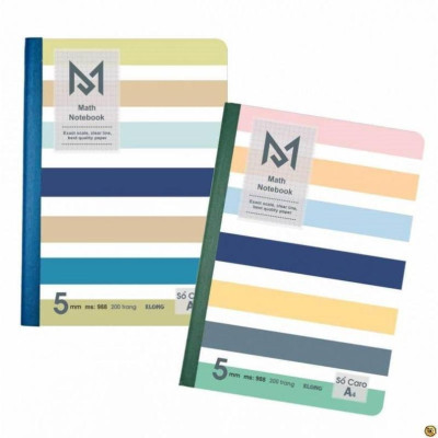 Sổ KLONG Caro A4 Math Notebook may 200 trang; MS 988 