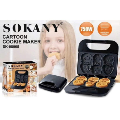 Máy làm bánh sokany 6 khuôn hình thú, máy nướng bánh công suất lớn