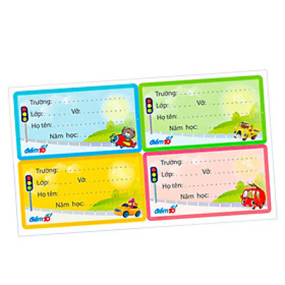 Bộ 10 xấp nhãn vở Thiên Long Điểm 10 TP-NBL02 (4 cái/xấp)