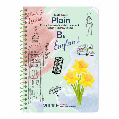 Sổ lò xo đơn KLONG B6 Plain ruột trơn 70/76; MS: 985