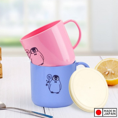 Cốc nhựa nắp mềm dành cho bé Nakaya 200ml P/B (Xanh/ Hồng) - Hàng nội địa Nhật Bản nhập khẩu chính hãng