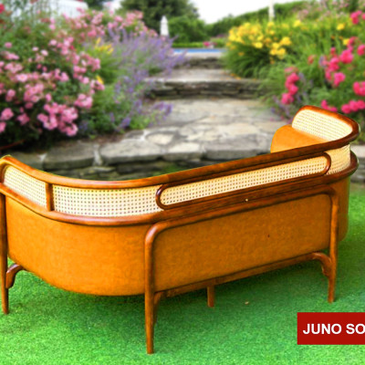Sofa băng Model 2025 mây nệm Juno Sofa (màu cam)