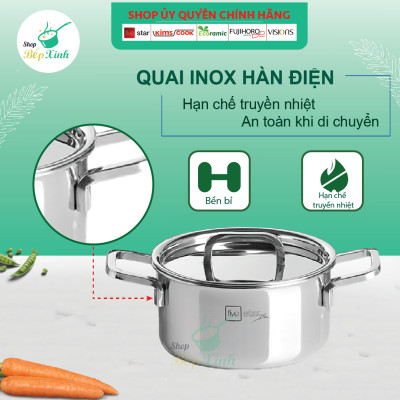 Bộ nồi xửng hấp inox 304 cao cấp Fivestar Plus 3 lớp đúc liền 4 chiếc nắp inox