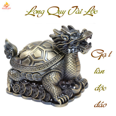 Gạt tàn thuốc Long Quy kéo dây đồng tiền tài lộc độc đáo