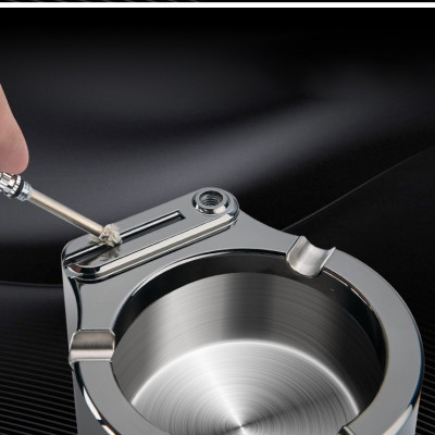 Gạt tàn có quẹt lửa (bật lửa) bằng kim loại cao cấp