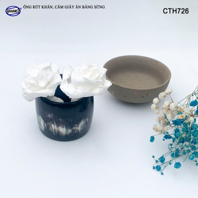 Ống rút khăn ăn, cắm giấy ăn decor bằng sừng - theo phong cách phương tây - CTH726