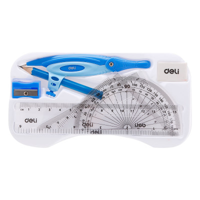 Bộ Dụng Cụ Eke Hộp Nhựa Chì Gỗ Deli G30204 (8 món) - Giao Màu Ngẫu Nhiên