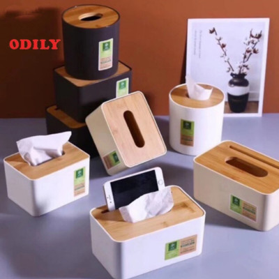 Hộp Đựng Khăn Giấy Nắp Gỗ Sang Trọng