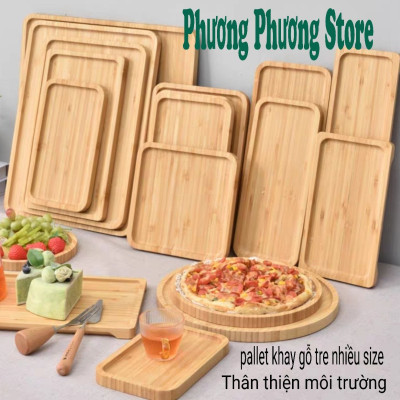 Khay gỗ tre tự nhiên chữ nhật nhiều cỡ size