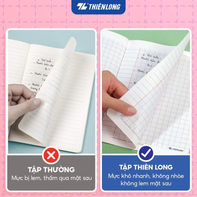 Tập học sinh 96 trang 5 ô ly vuông 2mm chấm kẻ 2/3 100gsm NB-118 Thiên Long - Mẫu ngẫu nhiên