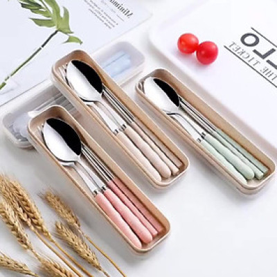 [Bộ 3 món] muỗng, đũa, nĩa lúa mạch HENRYSA - Chính Hãng 