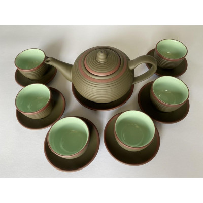 Ấm chén tử sa dáng tống ganh xanh