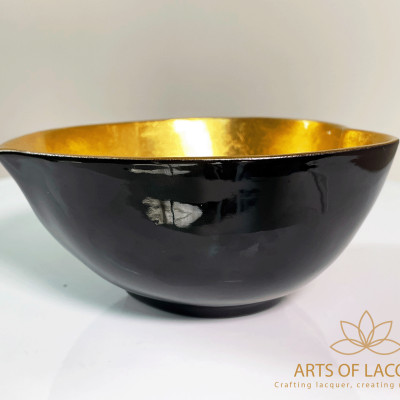 Bát Sơn Mài Hình Trái Tim Vàng