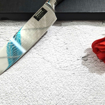 DAO - DAO BẾP NHẬT BẢN SANTOKU THÉP DAMASCUS MÃ A3 DT116 nt topcomshop vn