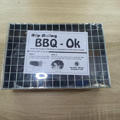 Bếp Nướng Than BBQ 31x21x9cm Tặng Kèm Túi Than Và Cồn