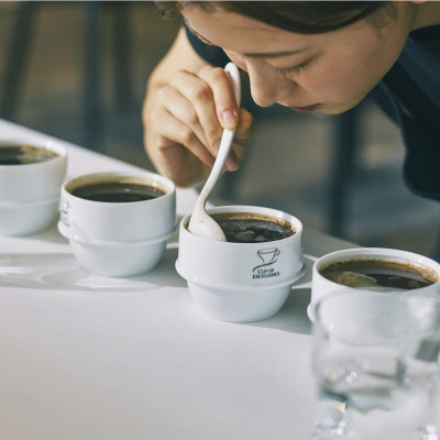 Muỗng cupping sứ Origami tiêu chuẩn SCAJ 