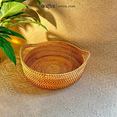 Khay Mây Guột ONGTRE Đựng Trái Cây, Decor Phòng Khách tiện lợi