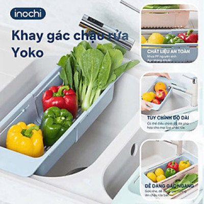 Khay Trượt Yoko: Gác chậu rửa, nhựa nguyên sinh, kháng khuẩn Ag+, tiện dụng - Hàng chính hãng ( Tặng kèm khăn lau pakasa)