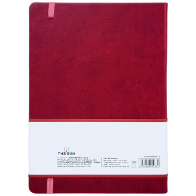 Sổ Bìa Da A5 - Kẻ Ngang 200 Trang 80gsm - 4 Seasons - The Sun 01 - Màu Đỏ Đô