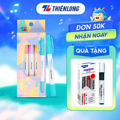 Bút dạ quang màu Pastel Thiên Long Pazto HL-016 - Bút dạ quang rửa được - Không để lại vết khi Photocopy (5 cây)