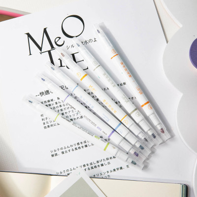 Set 6 Chiếc Bút Highlight Hai Đầu Bút Nhớ Dòng Đánh Dấu Dạ Quang Take Note Ghi Chú Deli -  Nét Trơn Mượt, Màu Tươi Sáng - S606 S740