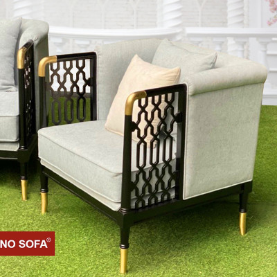 Bộ sofa cao cấp Đông Dương khung đồng Juno Sofa băng 2m và 2 đơn
