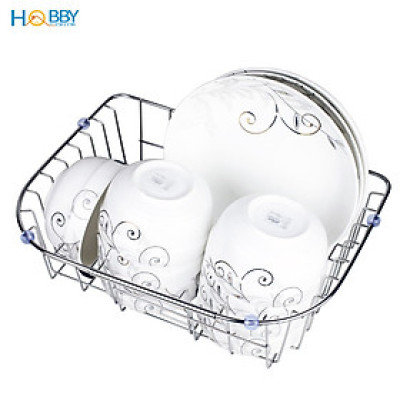 Khay để bát đĩa gác chậu rửa co giãn inox 304 HOBBY Home Decor KDC1