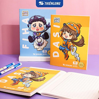 Tập học sinh chống lóa 96 trang 4 ô ly vuông 2mm 100gsm Thiên Long NB-117/AK - Phiên bản Akooland - Mẫu ngẫu nhiên