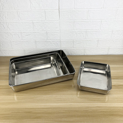 khay inox 304 sâu chữ nhật hàng dầy cao cấp ( nhiều size lựa chọn )
