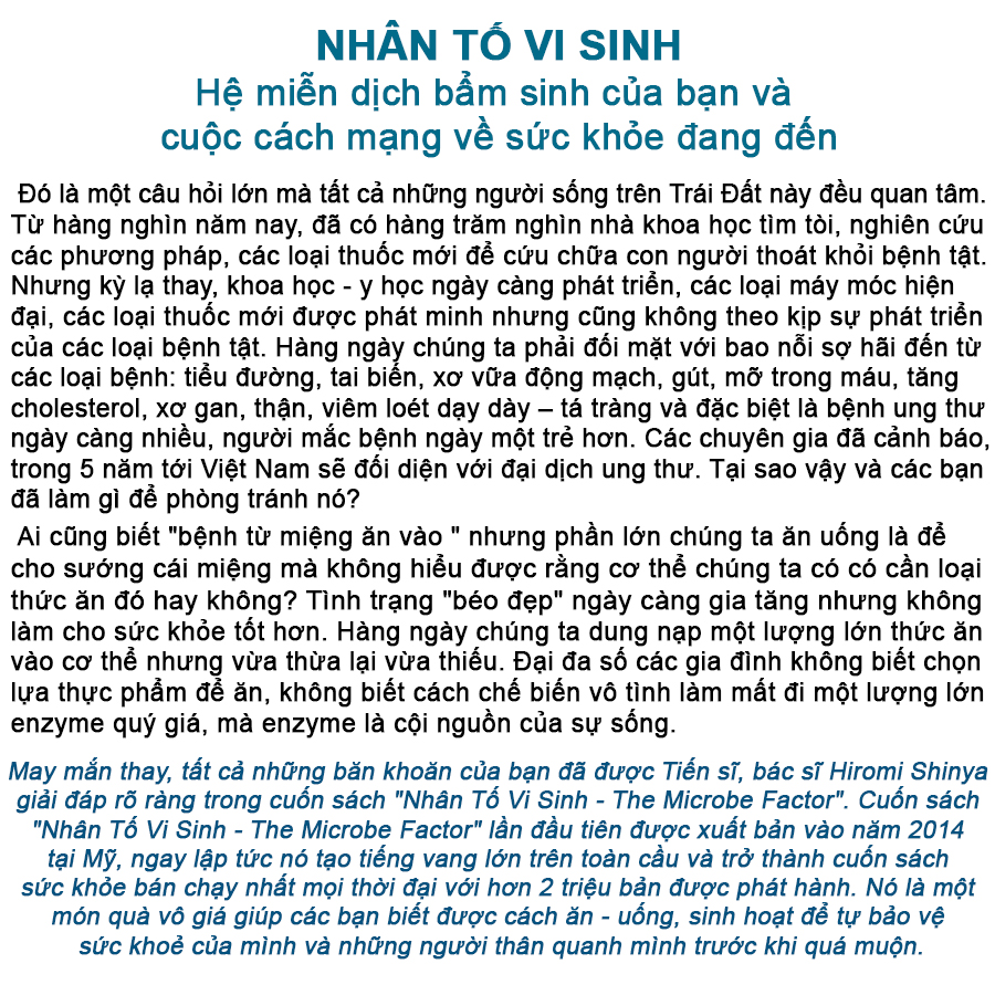 Combo 2 cuốn Nhân tố vi sinh + Enzyme chống lão hoá