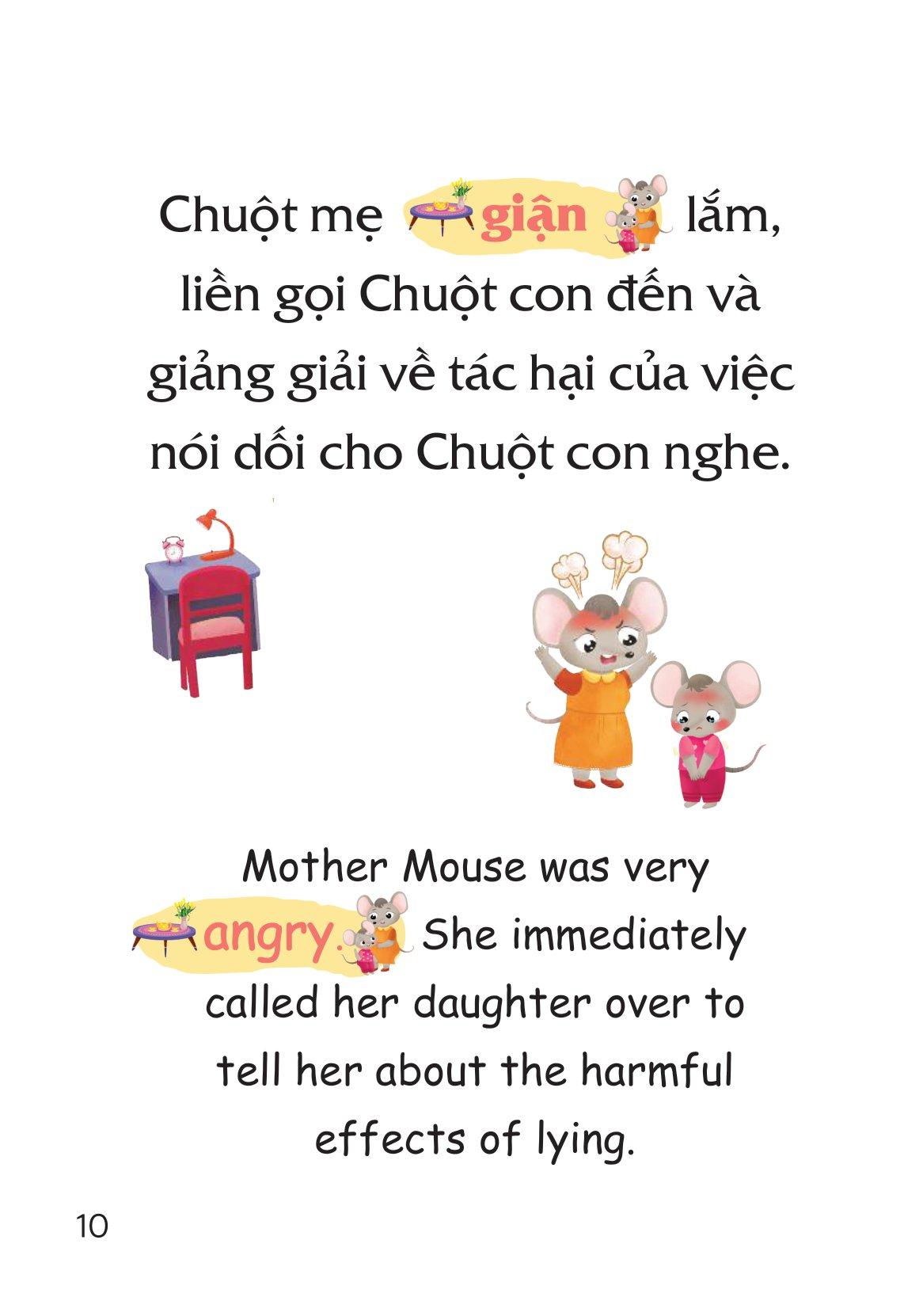 Sách Truyện Tranh Song Ngữ Việt Anh Cho Bé - Bé Ngoan Không Nói Dối