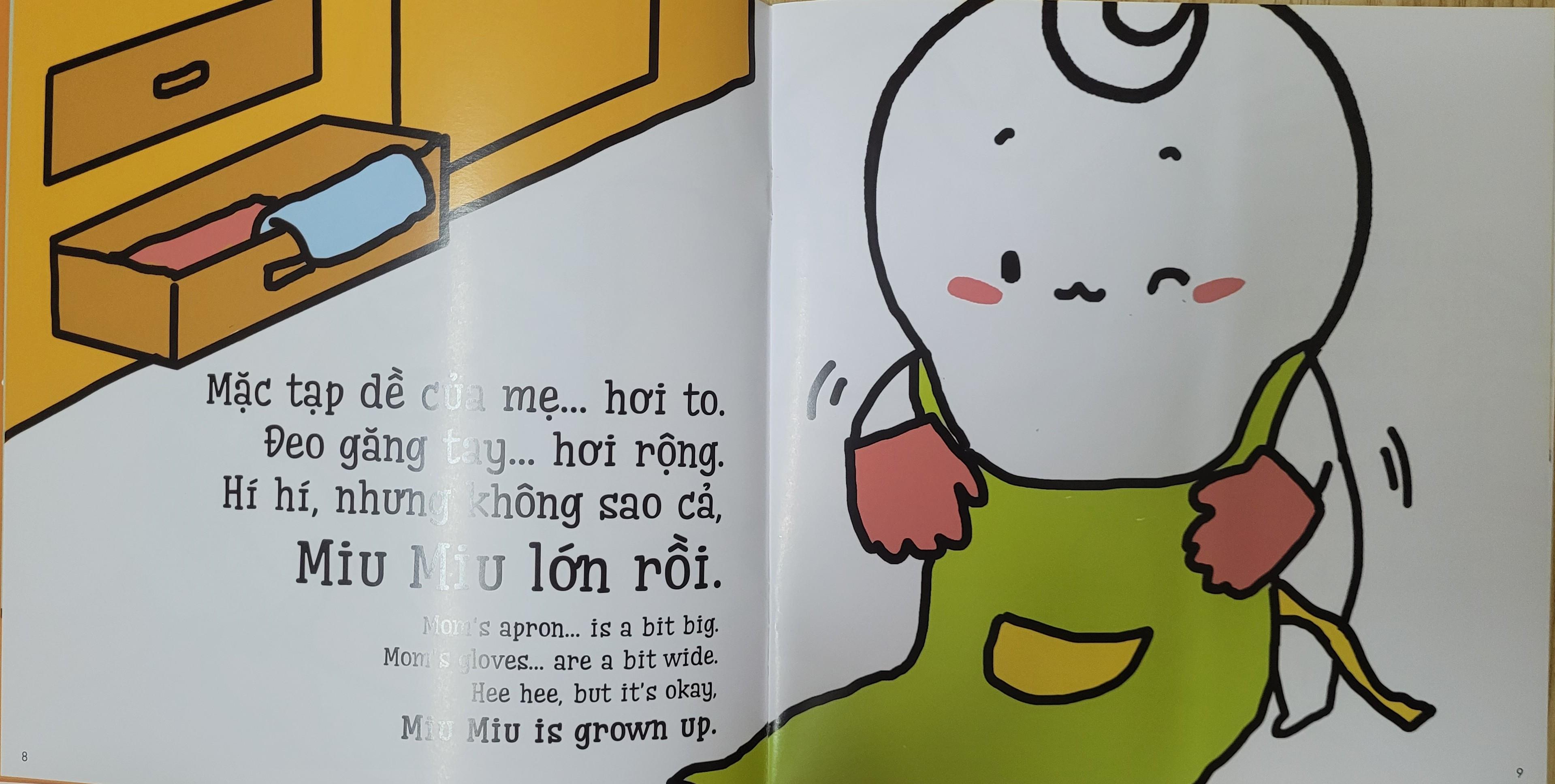 Sách Ehon Miu Miu Tự Lập Phần 1 Song Ngữ - Rửa Bát