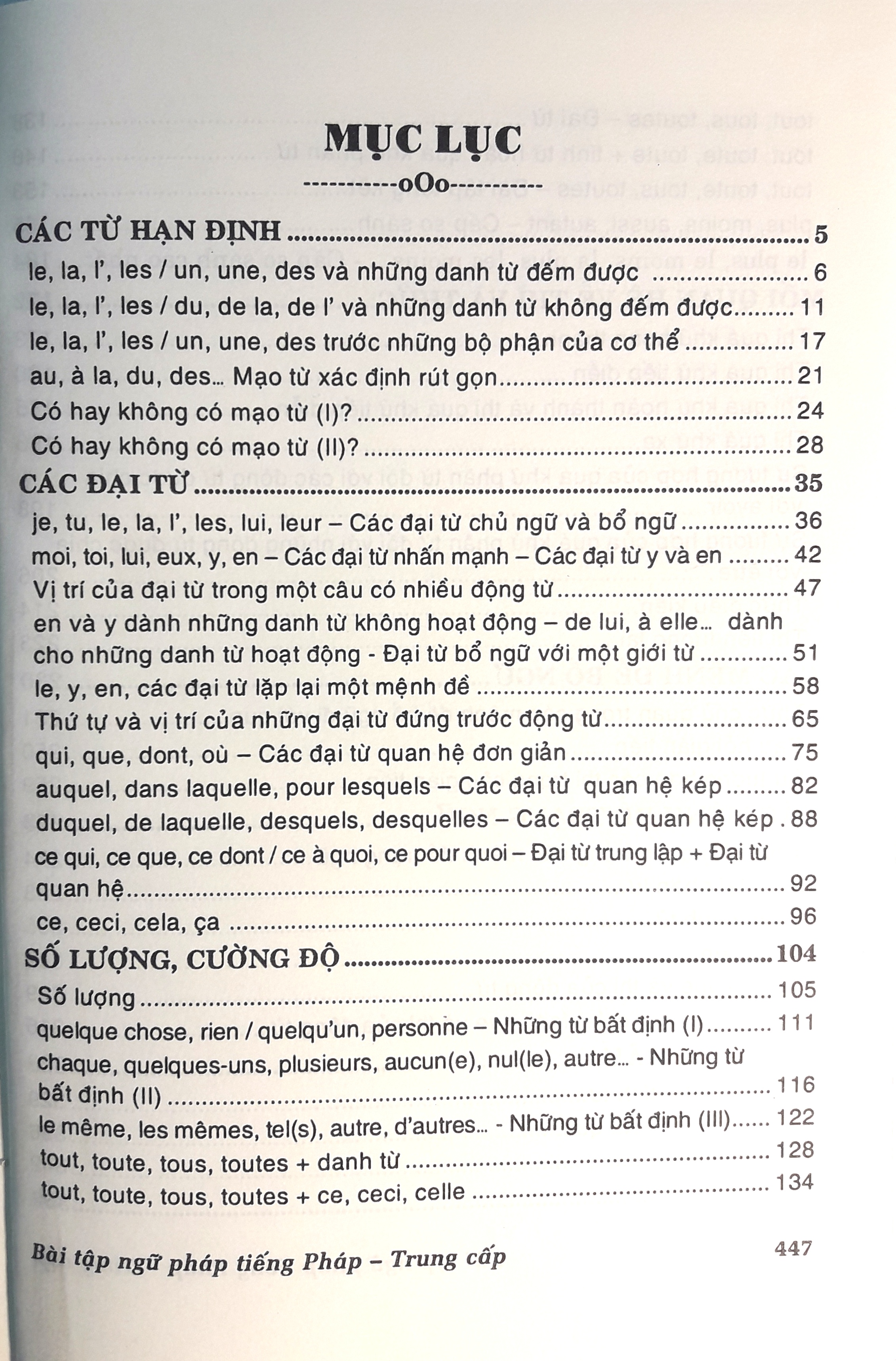 Bài tập ngữ pháp tiếng pháp theo chủ đề ( trình độ trung cấp )