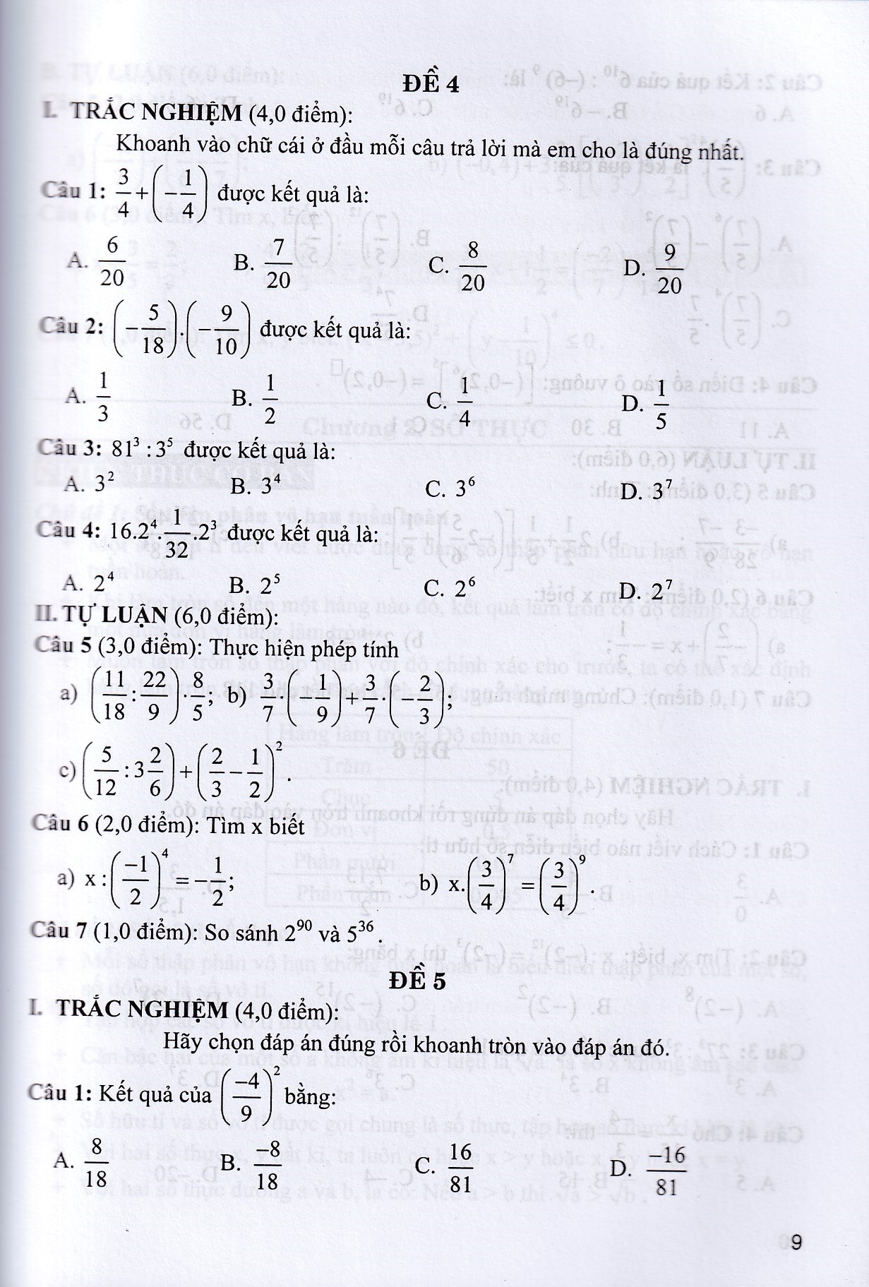 Bộ đề kiểm tra toán 7 (Chân trời sáng tạo)