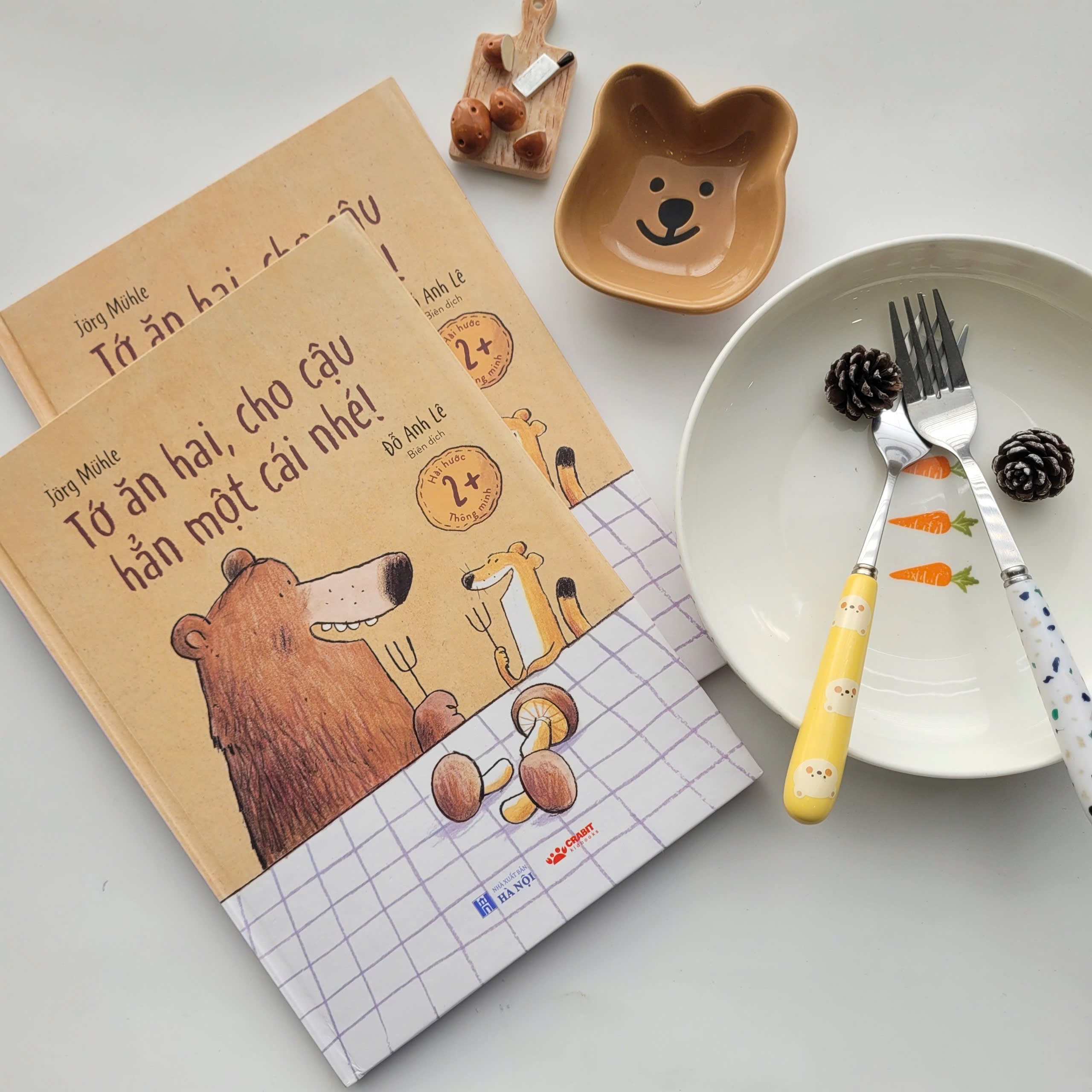 (Bìa cứng, In màu) TỚ ĂN HAI, CHO CẬU HẲN MỘT CÁI NHÉ - Jörg Mühle - Đỗ Anh Lê dịch - Crabit Kidbooks