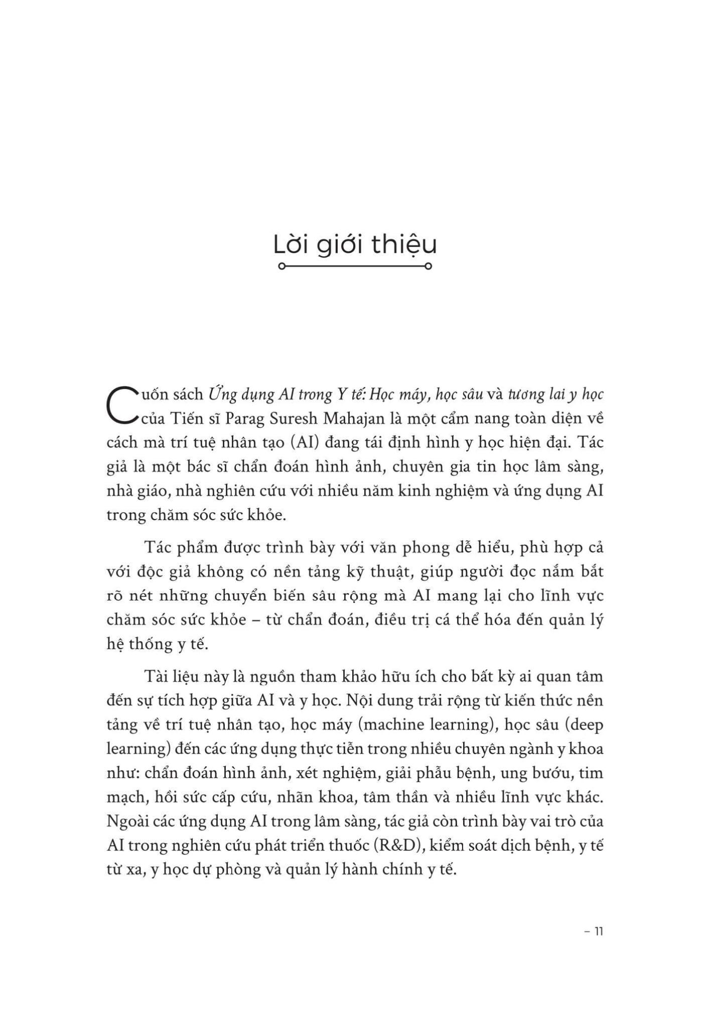 Sách - Ứng Dụng AI Trong Y Tế - Học Máy, Học Sâu Và Tương Lai Y Học
