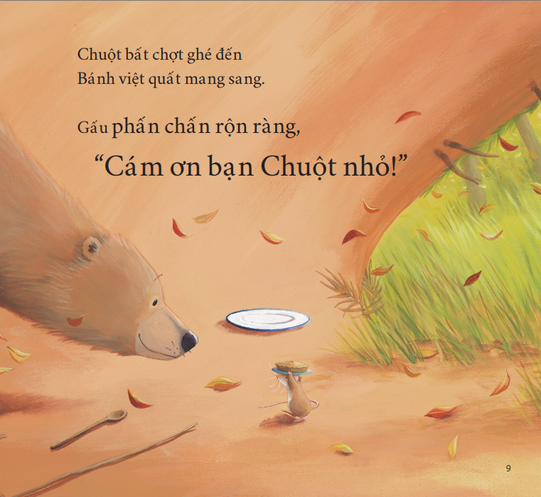 Sách tranh song ngữ Gấu nói cảm ơn - Ehoembooks
