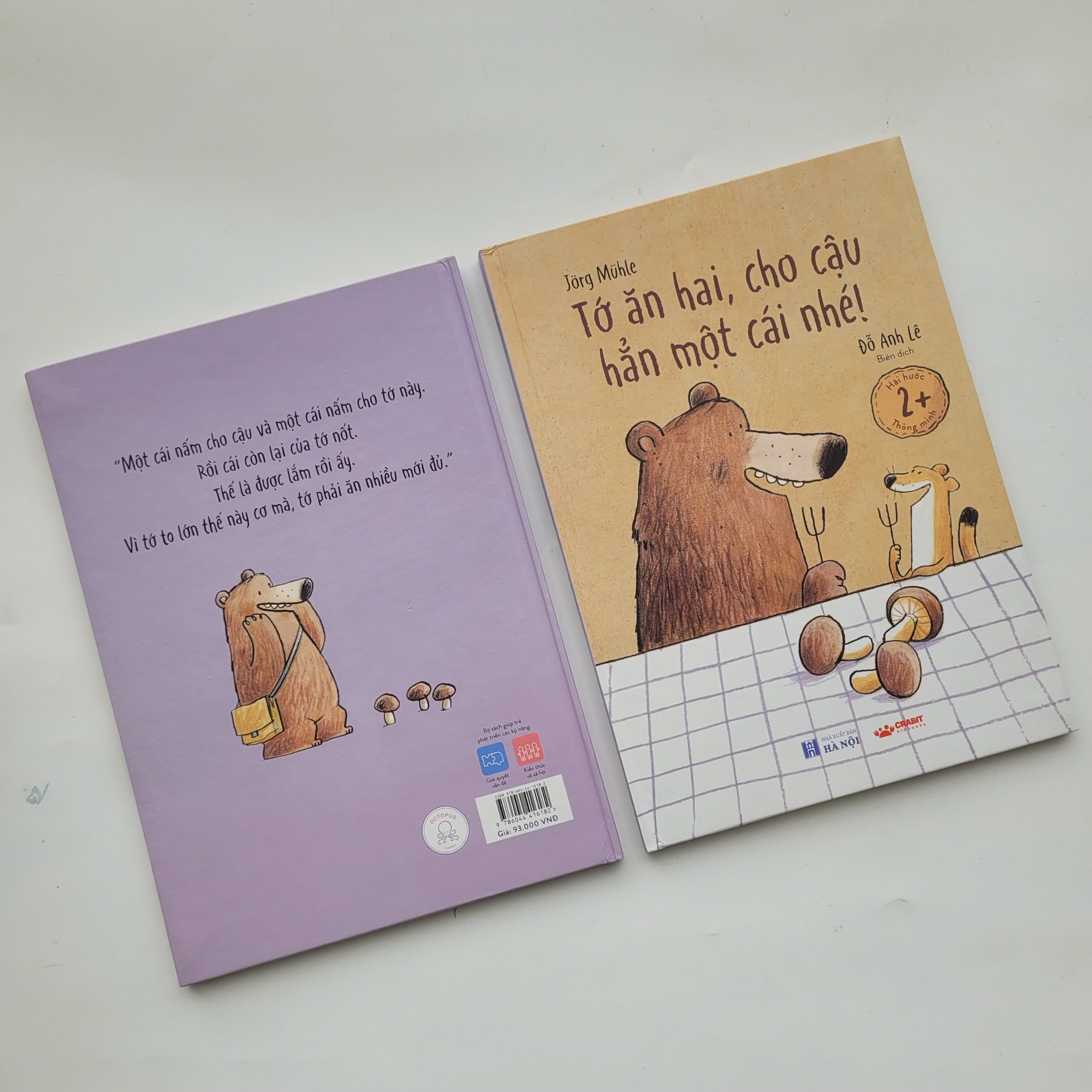 (Bìa cứng, In màu) TỚ ĂN HAI, CHO CẬU HẲN MỘT CÁI NHÉ - Jörg Mühle - Đỗ Anh Lê dịch - Crabit Kidbooks