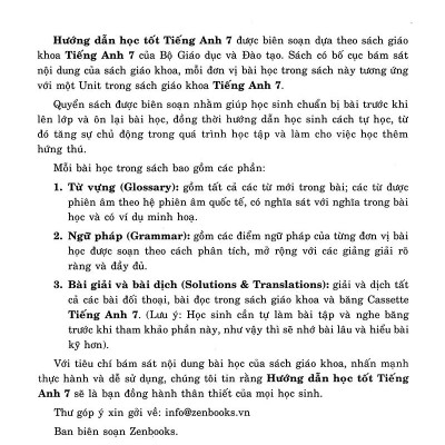 Hướng Dẫn Học Tốt Tiếng Anh 7