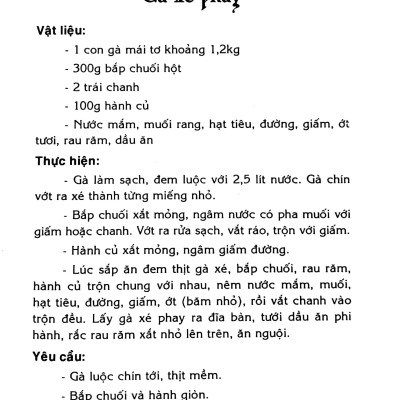 Các Món Ăn Thông Dụng