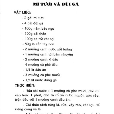 Thực Đơn Một Món Nhanh, Ngon, Tiện Lợi
