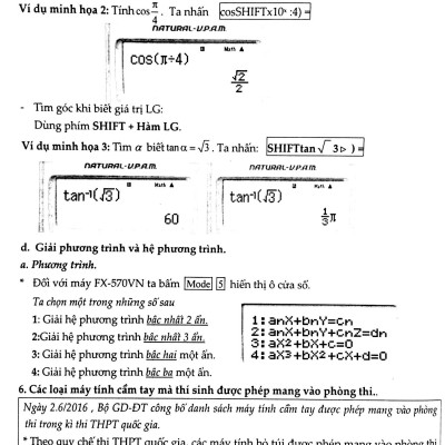 Thủ Thuật Casio Giải Nhanh Trắc Nghiệm Vật Lí Lớp 12