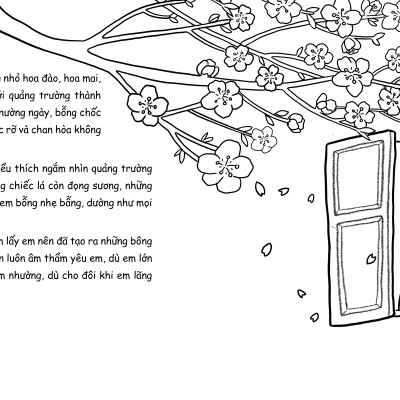 Sách tô màu Bữa Cơm Ngon Nhất Là Cơm Của Mẹ - ngồi cạnh tủ lạnh