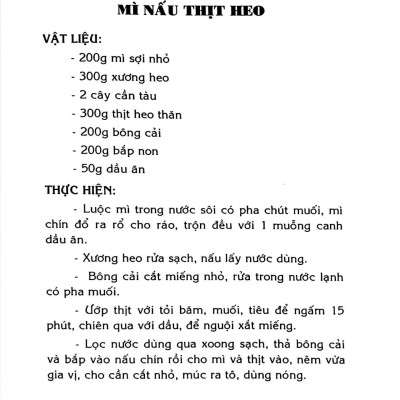 Thực Đơn Một Món Nhanh, Ngon, Tiện Lợi