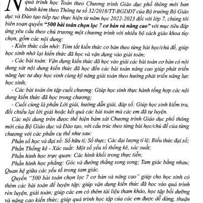 500 Bài Tập Toán Chọn Lọc 7 Cơ Bản Và Nâng Cao