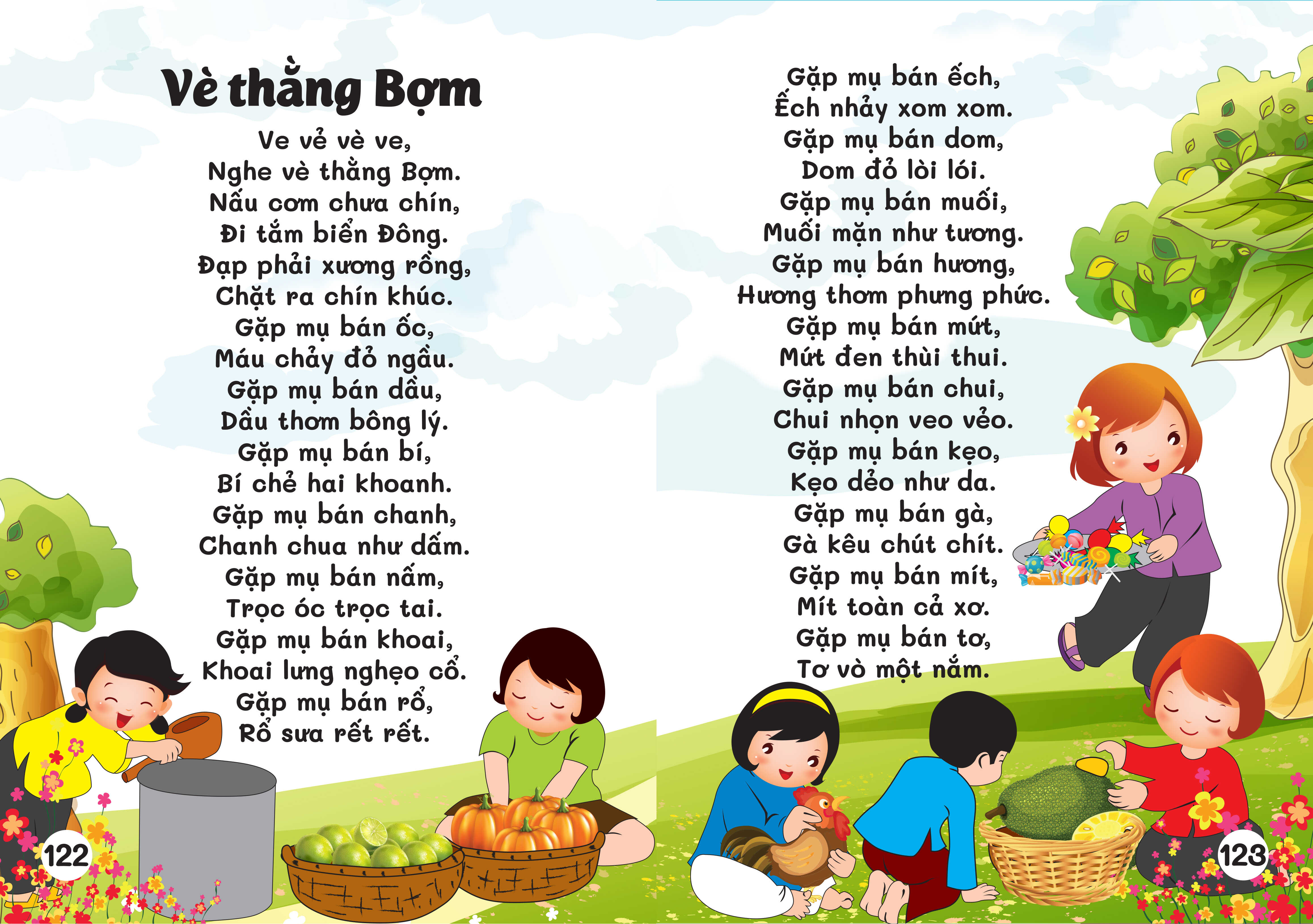 Đồng dao cho bé - Các trò chơi dân gian - Các câu hát vè dân gian - Bé từ 3 đến trở lên (dành cho bé tập nói)