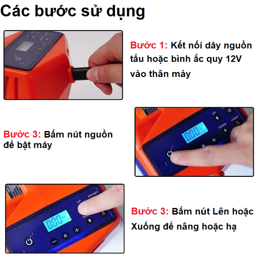 Bộ nâng kích gầm điện - Con đội điện kiêm máy bơm lốp và máy siết ốc ô tô đa năng ROGTZ TY-004 - Tải Trọng: 5000Kg ( 5 Tấn) - HÀNG NHẬP KHẦU