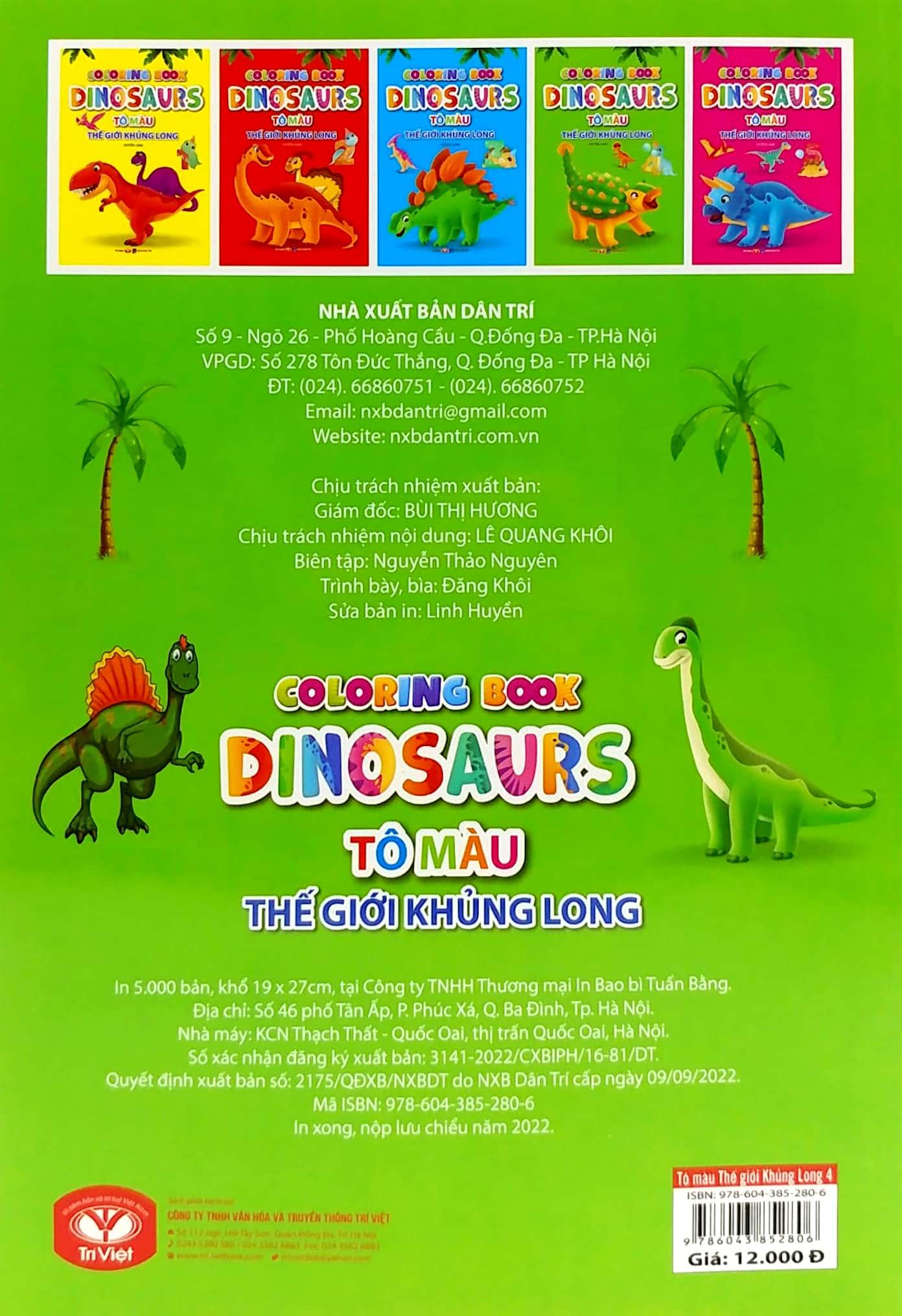 Tô Màu Thế Giới Khủng Long Dinosaurs 4