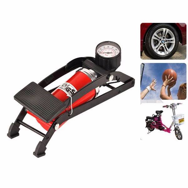 Dụng cụ bơm hơi bánh xe đạp chân đa năng mini tiện dụng dùng cho xe đạp, xe máy