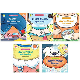 Combo 5 cuốn  Kỹ năng sống đầu đời cho bé 5T ( Tặng Kèm Poster Quy Tắc An Toàn Cho Trẻ)